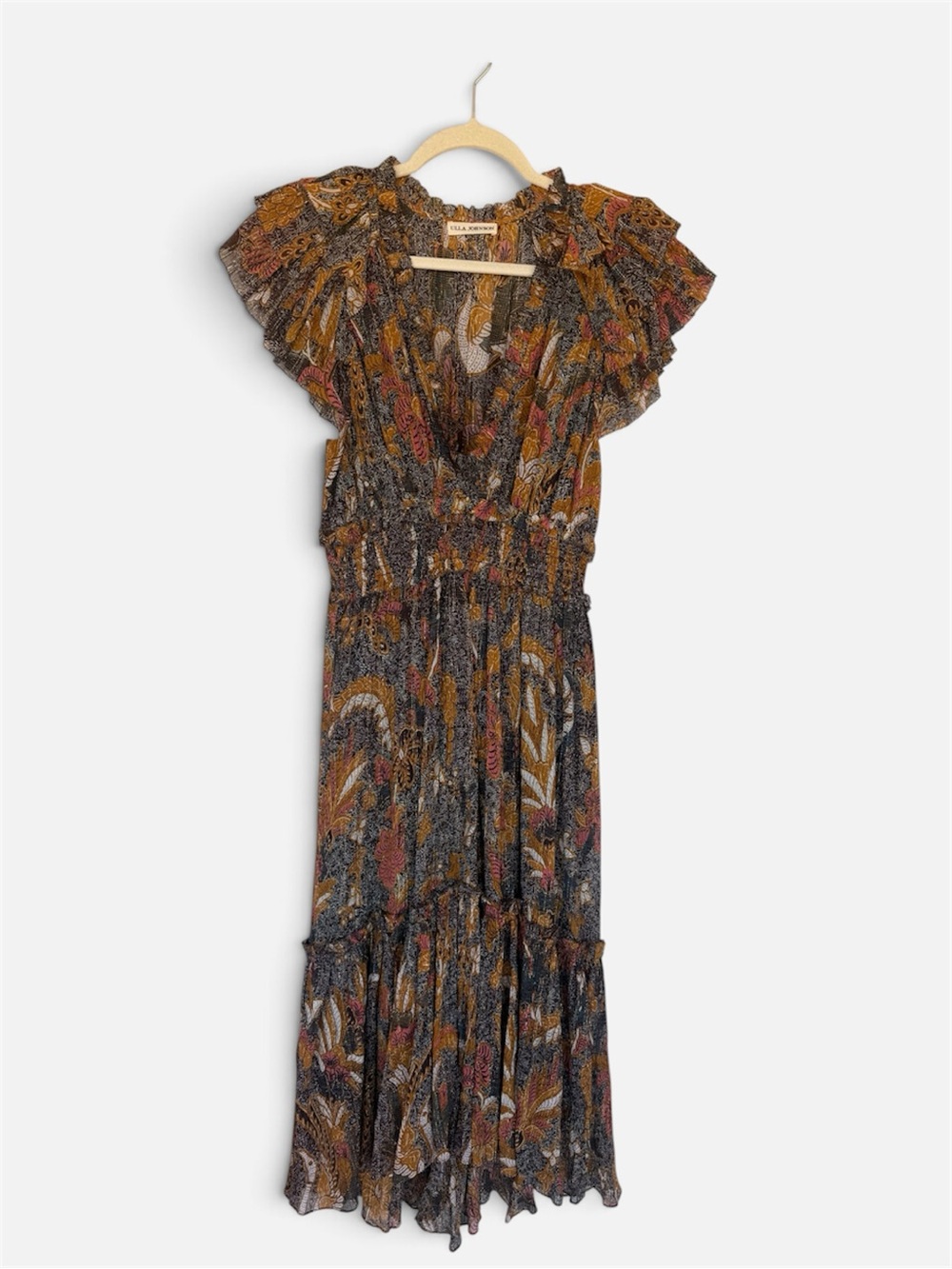 Ulla Johnson Boho Floral Ruffle Maxi Dress - Multicolor